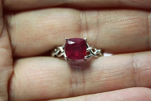 Sterling Silver Ring Ruby Genuine Natural Mined Gem Size M US 6.25 - Picture 10 of 24