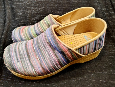 Womens Dansko Jute Pro Weave Artisan Multicolor Slip On Mules Clog Shoes 40.
