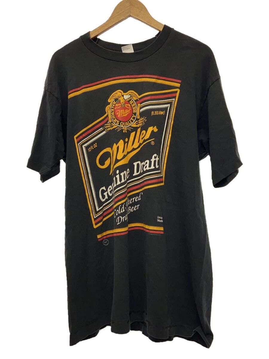 FRUIT OF THE LOOM T-SHIRT XL COTTON Black 90S MILLER DOUBLE SIDED  