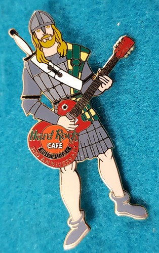 EDINBURGH 3rd ANNIVERSARY SCOTTISH HIGHLANDER WARRIOR GUITAR Rock Cafe PIN LE