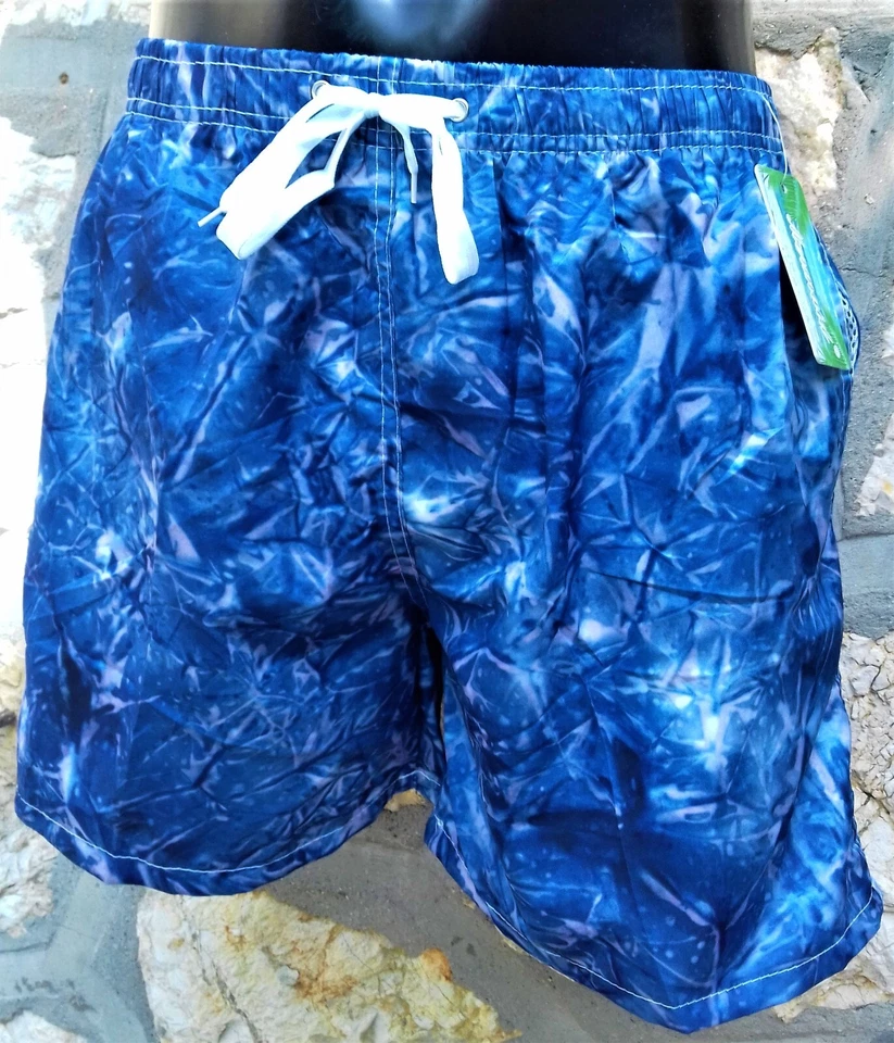 SHORT CALECON DE PLAGE DE BAIN HOMME BLEU. ( 3 poches ) - Photo 2/4