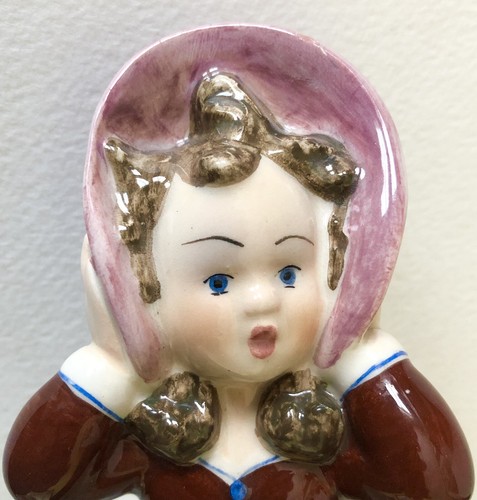 Vintage CAPODIMONTE ITALIEN 525/A Porzellanfigur KLEINES Mädchen windgepeitschte MÜTZE - Bild 2 von 9