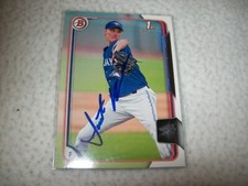 2015 BOWMAN DRAFT RC JON HARRIS AUTOGRAPH SIGNED AUTO #177 TORONTO BLUE JAYS
