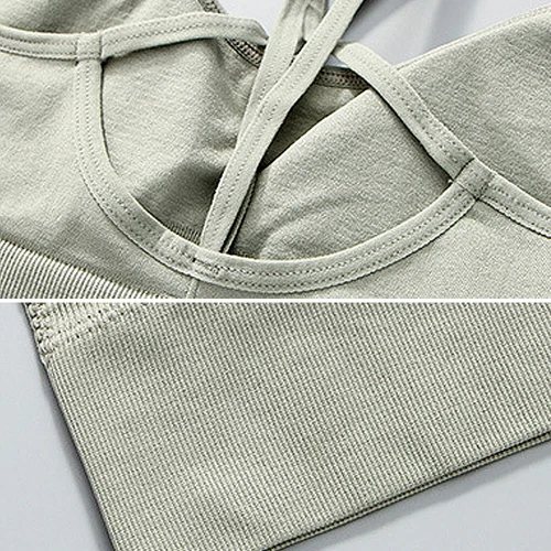 Damen Sport-BH nahtlose Bralette Tank Crop Top gepolstert BH Bustier Cami Weste - Bild 13 von 24