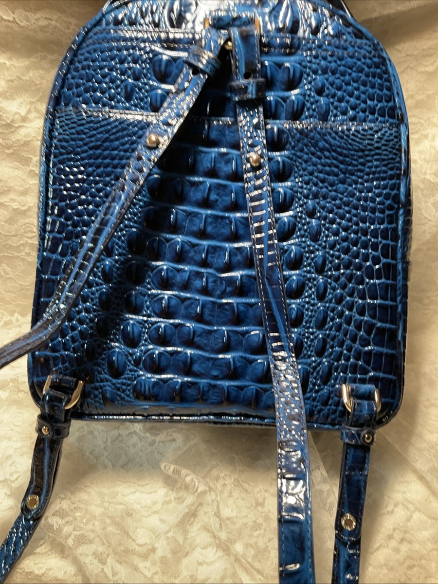 NWT Brahmin Chelcy Blue Sapphire Croc Embossed Leather  display picture 3