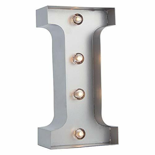 Fantado Silver Marquee Light Letter 'I' LED Metal Sign (8 Inch, Battery Opera... - Picture 1 of 5