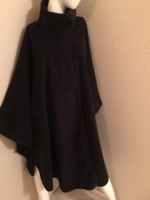 Nwt Mixit Clothing Women's Fleece Poncho Black One Size Fits All