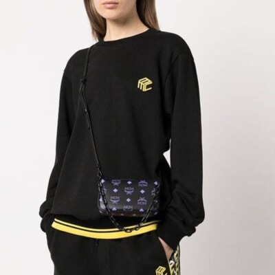 NWT! MCM Dahlia Purple Mini Color Splash Logo Leather Shoulder Bag