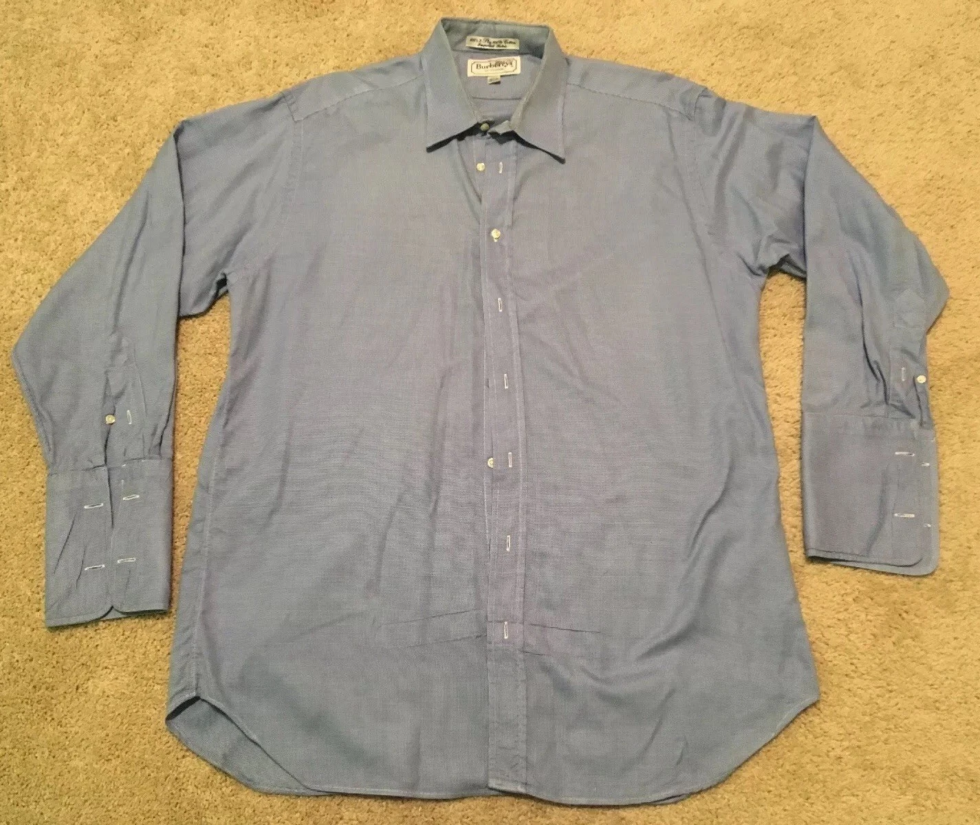 Camicia elegante Burberry Of London manica lunga con bottoni 16 5 33 blu chiaro uomo