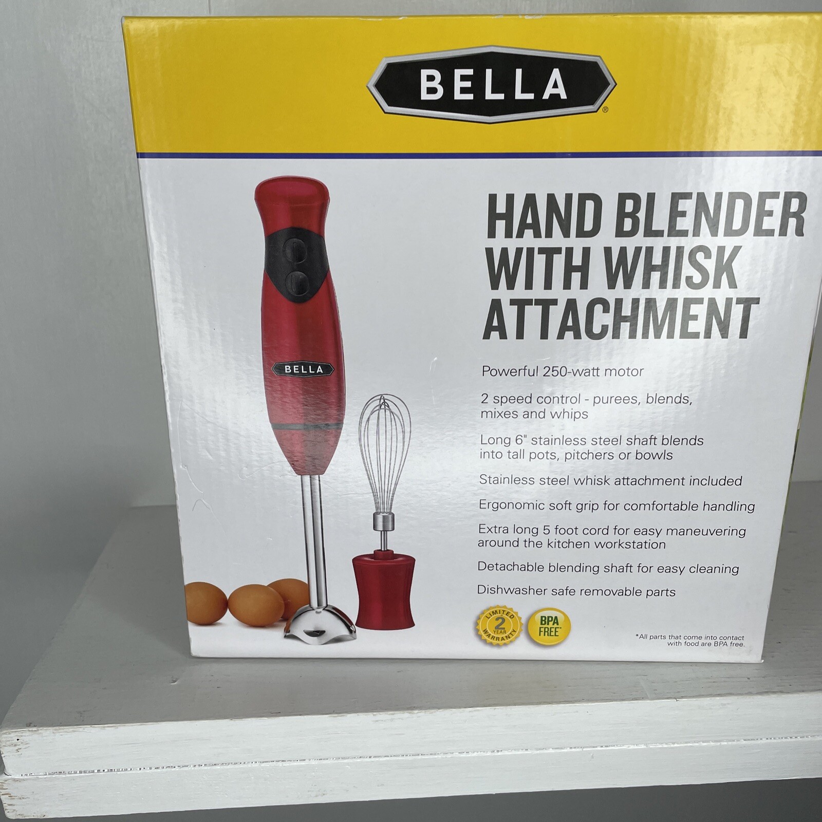 Bella Hand Blender with Whisk Attachment