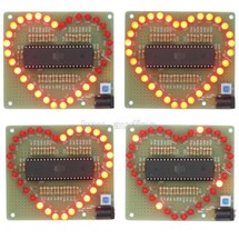 Love Heart Shaped LED Red Light Water Electronic Flashing Suite Gift DIY Kit-