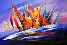 Natalia Sinkovsky-Untitled (7)-Original Acrylic Painting/Canvas/Hand Signed/LOA