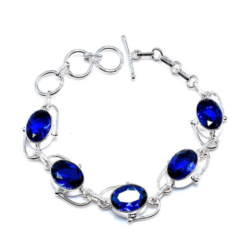 Favolosi bracciali gioielli in argento sterling 925 con pietra preziosa blu... - Foto 1 di 1