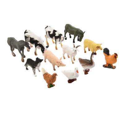 12* Mini-Geflügel 12*Tiermodelle Bauernhof Tiere Große Dekorationen In Taschen