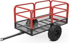 ATV Trailer Dump Cart Tow Behind for Lawn Mower Tractor 1500lbs 15 Cu ft
