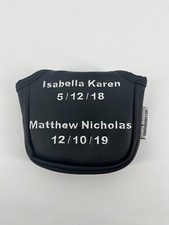 Sunfish Golf Putter Headcover Mallet 2-Ball Cutom Names Black 065