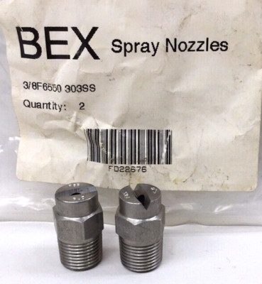 BEX 3/8F6550 Flat V Spray Nozzle 3/8''NPT ST ST F65 5.0 (Pack Of 2)