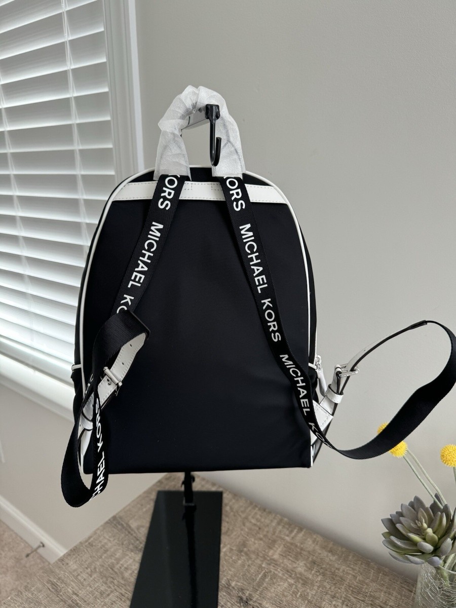 NWT Michael Kors Sport Backpack Bag Connie Black Nylon White  display picture 2
