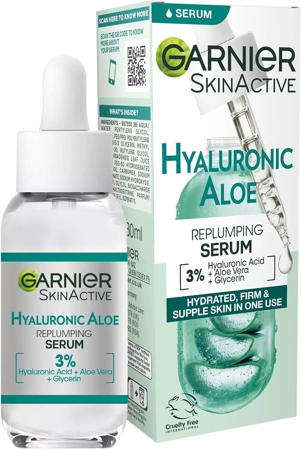 Garnier Skinactive Hyaluronic Aloe Super Serum, Replumps & Hydrates Skin Up To 10 Layers Deep, With 3% Hyaluronic Acid Aloe Vera & Glycerin, 30Ml - Image 3