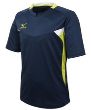 Mizuno Men Block GAME T-Shirts Jersey Training Navy Top Tee Shirt P2MA7K0414