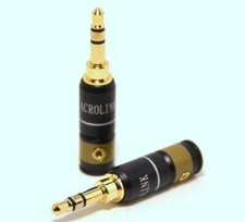 1x Gold Plated 3.5mm Stereo Plug Audio Connector 6mm cable slim body