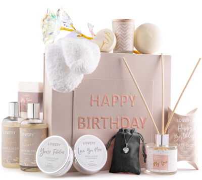 Birthday Gift Basket - Bath and Spa Gift Set for Women - Luxury - 20 pc Set