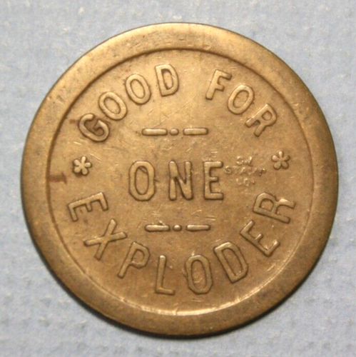 Hiawatha Utah C.E.S. Co. No. 1 Good for One Exploder Brass 28mm Type 2 Token - Picture 2 of 2