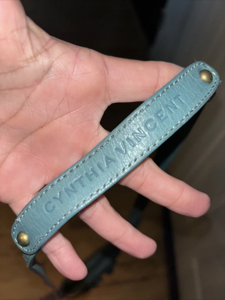 Bolso Bandolera Cynthia Vincent Cuero Turquesa Flecos Círculo Festival Western Foto 4 de 4