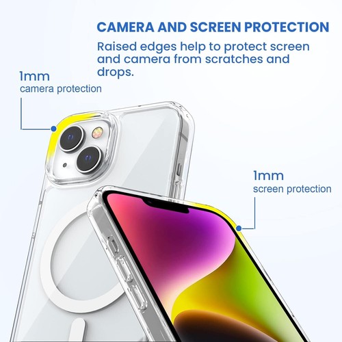Funda magnética transparente diseñada para iPhone 14 compatible con Mag Safe Reino Unido - Imagen 5 de 6