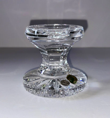 Vintage Waterford Crystal Alana Hurricane Candle Lamp Base Only Made in Ireland