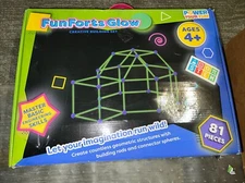 Fun Forts Glow Fort Building Kit for Kids - 81 Pack Glow in The Dark