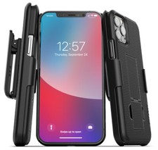 iPhone 12 Pro Belt Clip Case 2020 DuraClip Slim Cover with Holster - Black