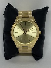 Reloj Michael Kors Runway MK3179 para mujer dorado acero inoxidable esfera analógica MP108