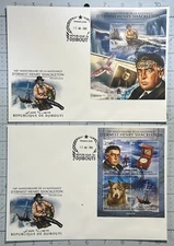 Djibouti 2019 (2 FDC) “145th Birth Of Ernest Henry Shakleton” Antarctic Explorer