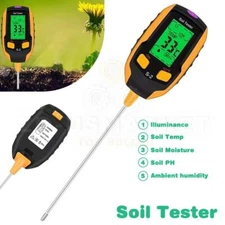 5 in 1 Soil PH Tester Digital Moisture Meter Test for Garden Farm Plant Lawns