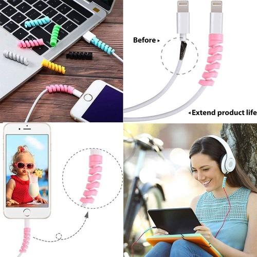 Silicone Cord Spiral Protector Universal for Apple Android Charging Cable - 第 2/5 張圖片