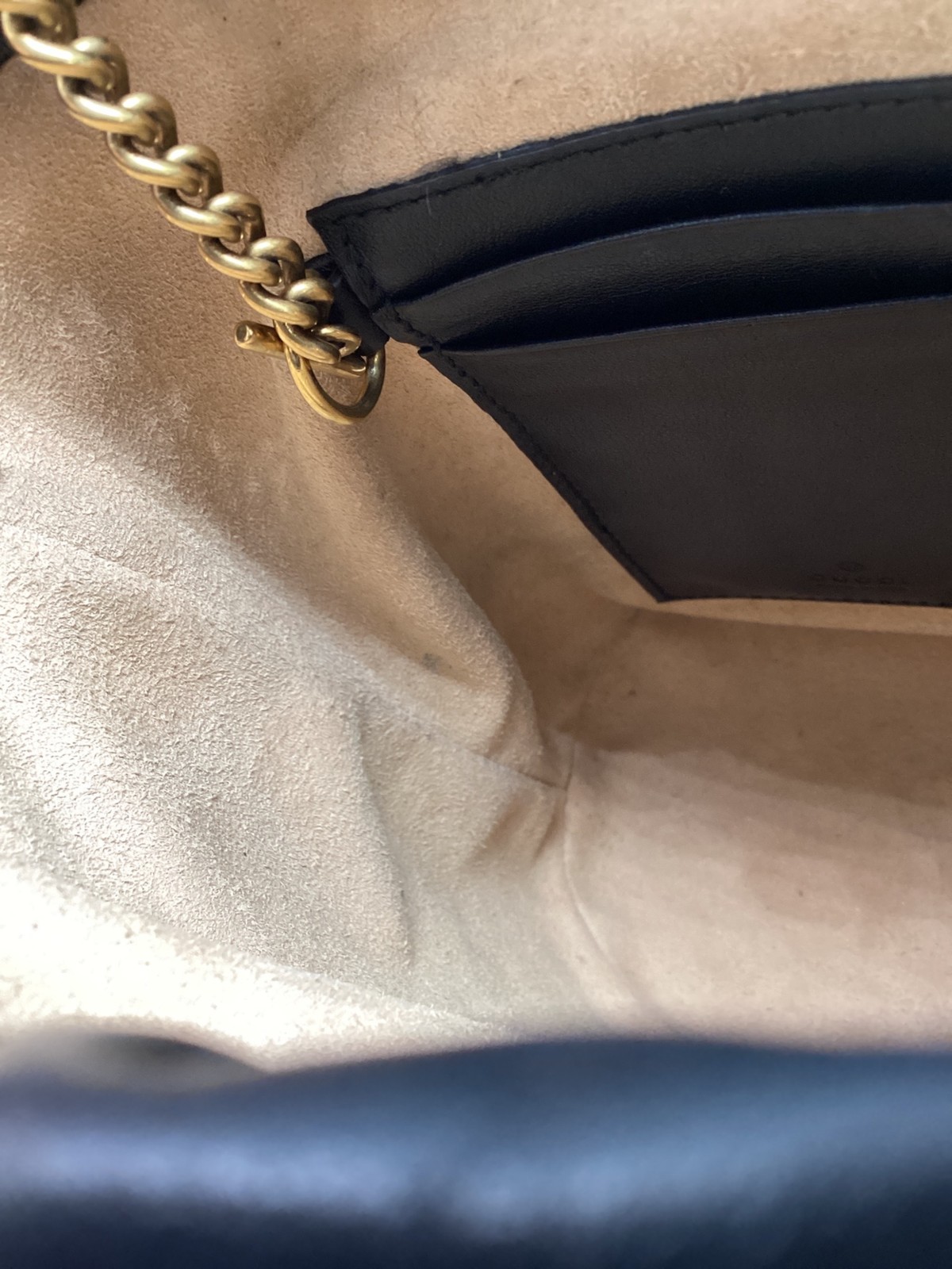 GUCCI Chain Shoulder Bag Black Leather Italy Model 575163 SN2599 thumbnail 7