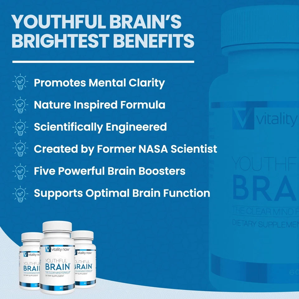 Youthful Brain Bundle - Suplemento de apoyo a la memoria con Bacopa, Ginkgo, B12 (240 Foto 4 de 4
