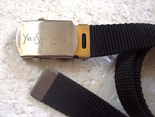 VTG 1980's Yves Saint Laurent Black Nylon Adjustable Belt