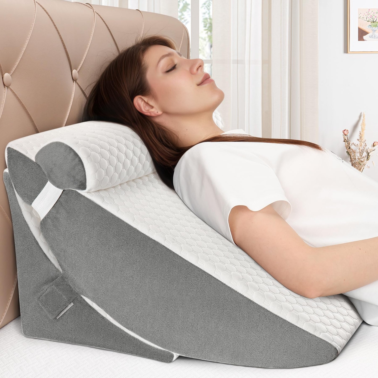Adjustable Bed Wedge Pillow for Sleeping and Post-Surgery Support Set  