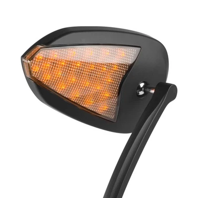 rétroviseur noir avec LED feux clignotants FLASH pour Harley softail dyna v-rod - Photo 1/4