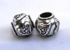 Set of 2 Brighton Bali Heart Silver Beads