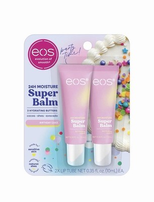 eos 24H Moisture Super Balm Birthday Cake, Sensitive Skin, 0.35 Fl Oz, NEW