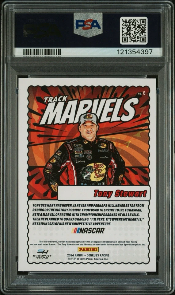 Donruss NASCAR 2024 Track Marvels #6 Tony Stewart SP PSA 9 Foto 2 de 3