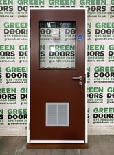 VENTED PLANT ROOM DOOR BACK FRONT FIRE PROOF WOODEN TIMBER EXTERNAL EXTERIOR NEW