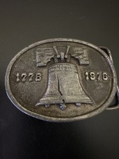 Vintage Belt Buckle Bergamot Brass Works Bicentennial Liberty Bell 1776 - 1976