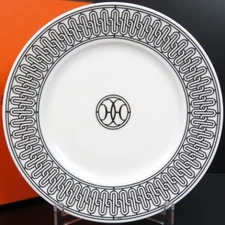HERMES  9.1"" Pottery Tableware Plate Interior dish white Pottery 100216