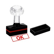 OK Stamp Self Inking, Red Ink Office Stamps Pre Inked, Black