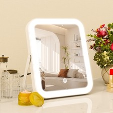 ROLOVE 8x10 Lighted Vanity Mirror 3-Color Dimmable LED Touch Control Portable