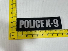 Police K9 Law Enforcement Black White VELCRO® BRAND Loop Fastener Embroidered